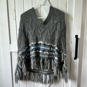 Hollister hooded poncho